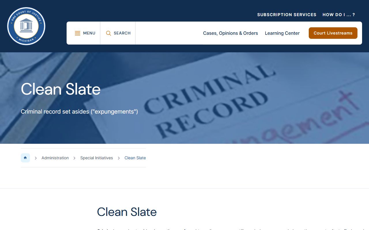 Berrien County criminal court records expungement help through Michigan Clean Slate