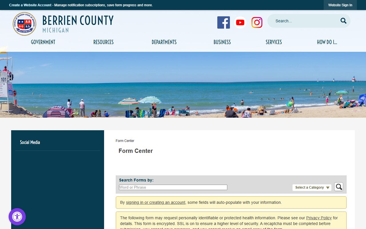 Berrien County civil infraction hearing request form for traffic court records